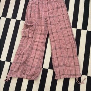 Easel Pink Plaid Pants
